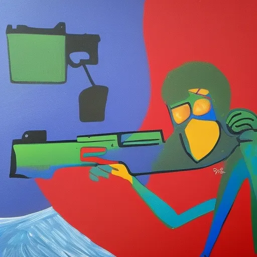 

Une image d'un artiste peignant avec un pistolet à peinture basse pression, montrant des couleurs vives et des mouvements fluides, illustrant la liberté